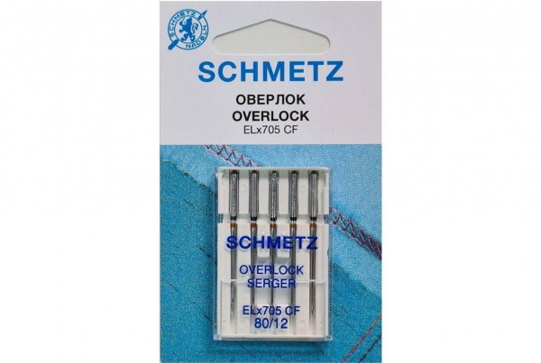 Иглы Schmetz для оверлока ELx705 CF №80, 5 шт в Донецке